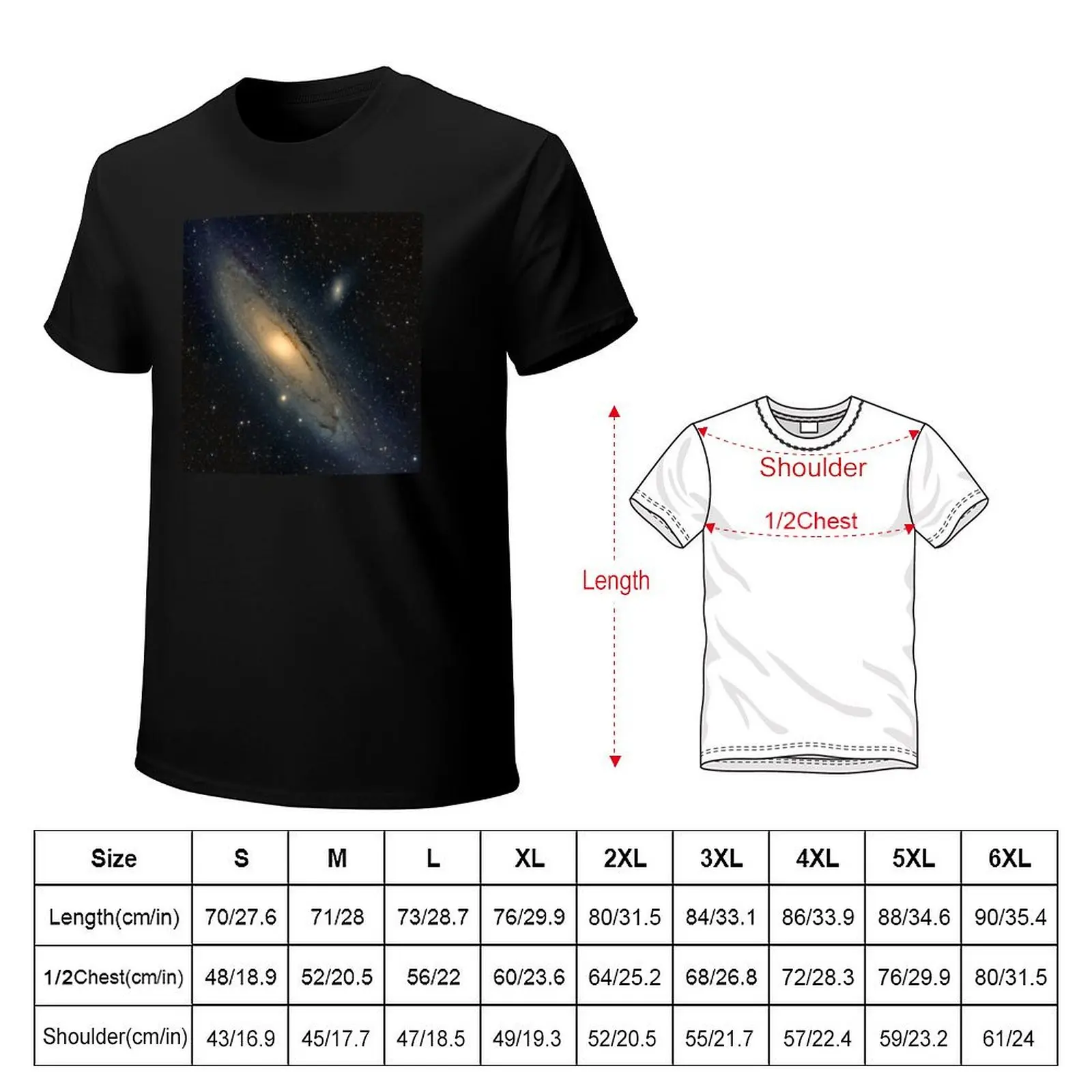 Andromeda Galaxy T-Shirt graphic tee shirt Aesthetic clothing tops mens t shirts casual stylish