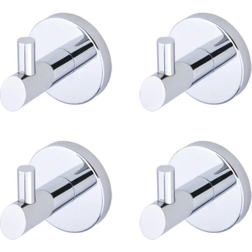 Ahlez Astra Single Bathrobe Robe Hook 4 Pcs