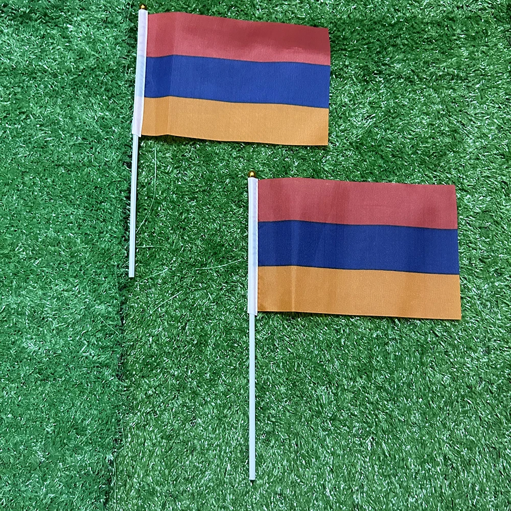 Bandera de mano Armenia ondulada con poste plástico – Deportes y hogar - imagen 5