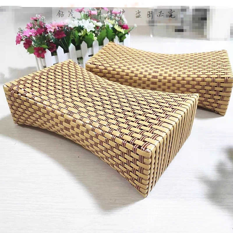 PE Rattan Woven Cool Pillow Hard Pillow Hollow Neck Protection Pillow Summer Adult Cool Mat Pillow Whole Head