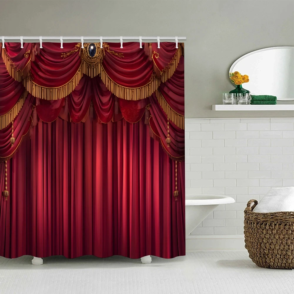 Luxurious Bathroom Four-piece Set - Avant-garde Waterproof Shower curtain, creating a complete bathroom suite