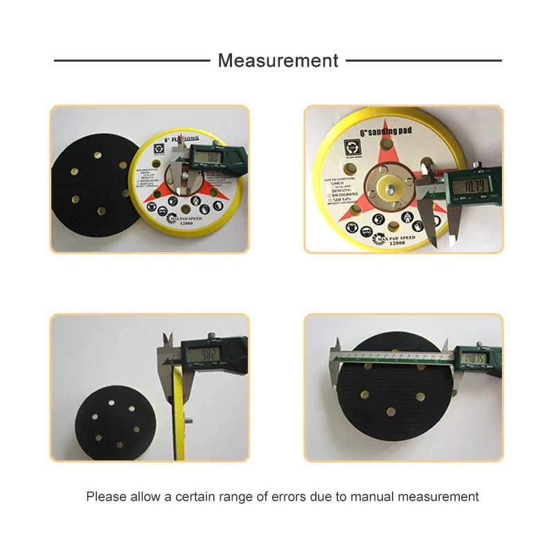 6 Inch 150 MM 6 Holes Backup Sanding Pad Sanding Disc Hook Loop Backing Pad 5/16\