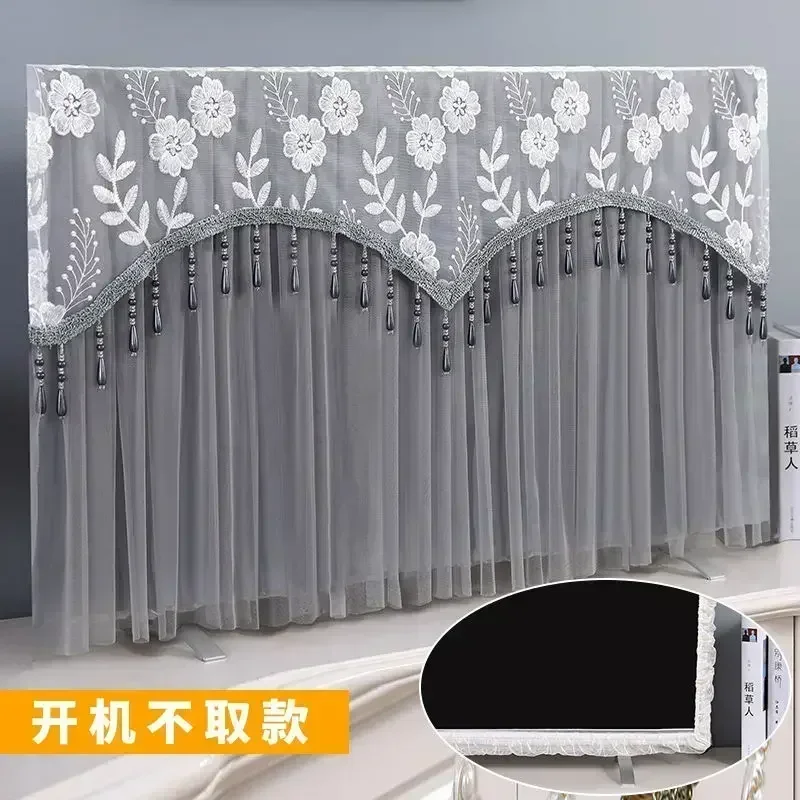 TV Dust Cover Hanging Lace Pendant New Cabinet Coffee Table Protective  Tablecloth Embroidered Knitted Fabric Art  Table Covers