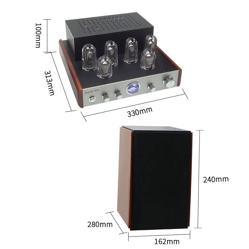 

2026 El34 Multifunctional Hifi Audio Home Class bluetooth High Power Triode Bass Vacuum Tube Amplifier Kit with Coaxial