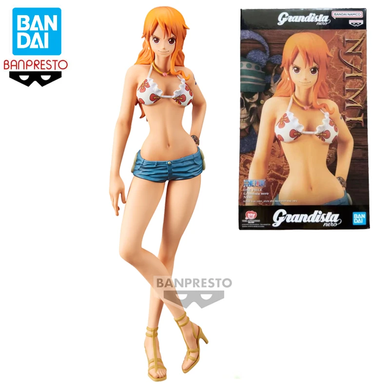 In Stock Bandai BANPRESTO One Piece Grandista Nero Nami Swimsuit Anime Action Figure Toy Gift Model Collection Hobby