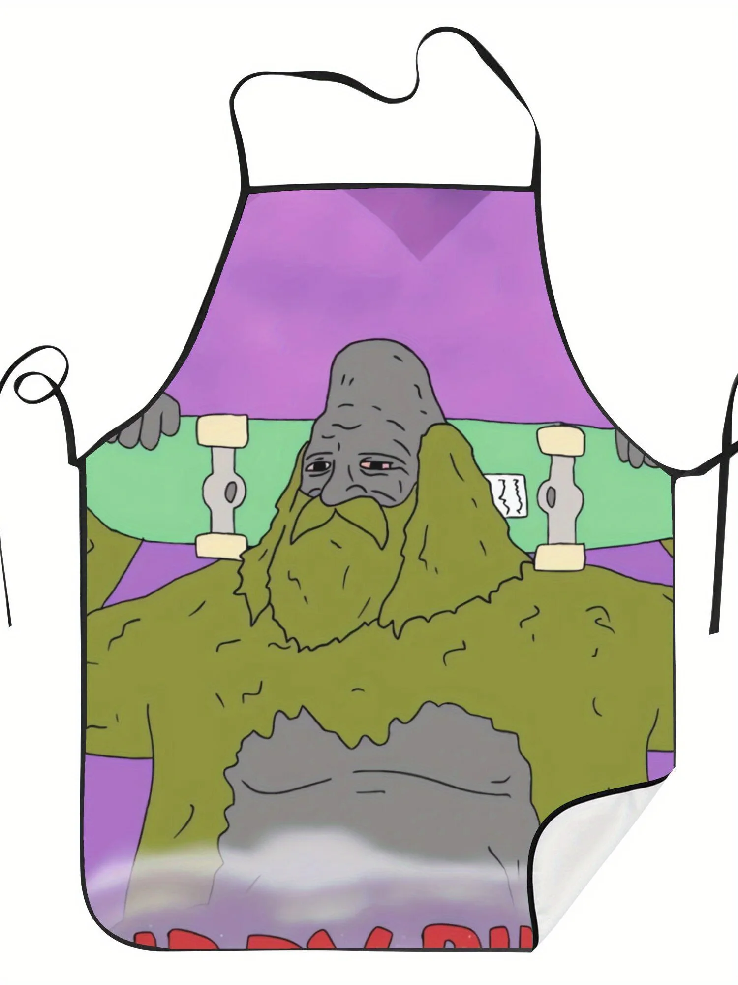 Viral Funny Slime Man Skateboard Meme Full Print Waterproof Cooking Apron Kitchen BBQ Internet Meme Enthusiast Holiday Gift