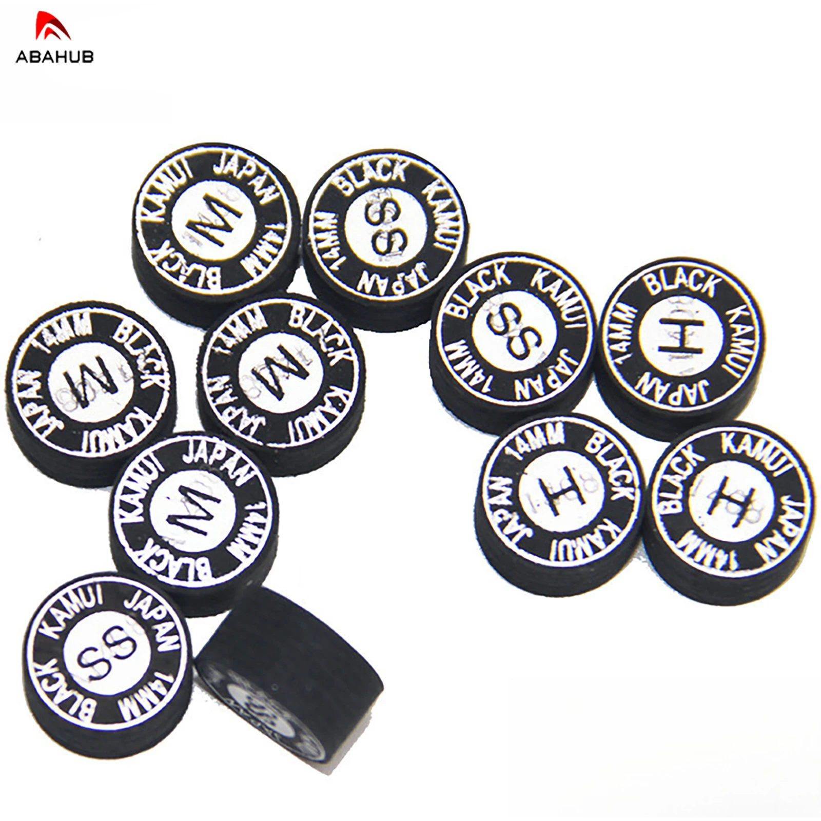 10Pcs Kamui Cue Tips 14mm Japanese Premium Billiard Cue Tips American Style Pocket Pool, Carom, Snooker, Selectable Hardness (H/S/M/Ss) High-Performance Billiard Accessories
