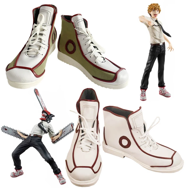 Anime Chainsaw Man Denji Sapatos Cosplay, Halloween Costume Acessórios, Botas Unisex, Botas de Carnaval