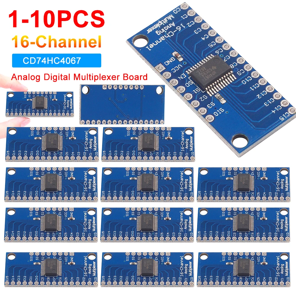 1-10pc CD74HC4067 16-Channel Analog Digital Multiplexer Breakout Board Module for Arduino 2-6V Microcontroller 16 Device RX Line