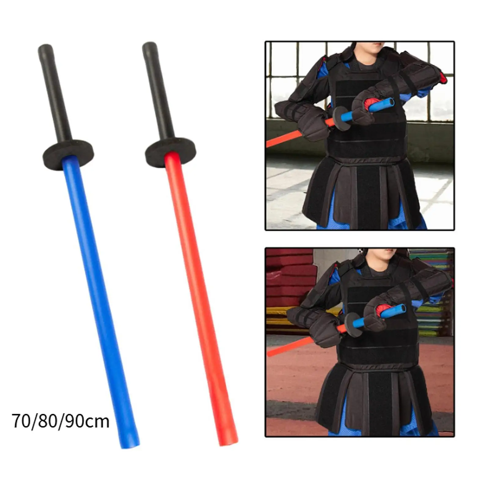 2 Pieces Sponge Training Swords Padded Sparring Bokken Soft Grip Portable Martial Arts Aid Training Stick for Practice Adults