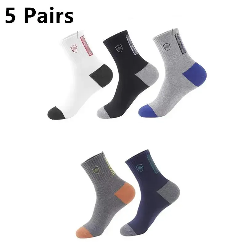 5 pares de calcetines deportivos para hombre de primavera y otoño ocio de verano absorbente de sudor cómodo fino transpirable baloncesto Meias EU 38-42