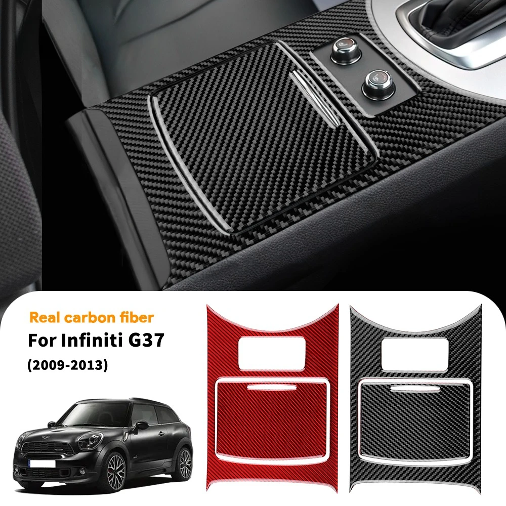 

Carbon Fiber Car Central Water Cup Cover Sticker For Infiniti G35 G37 2008-2013 Gear Cup Panel Trim Decoration Accessories