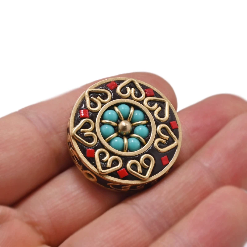 TZ-A18 Different Size Brass Crushed Rammel Avalokitesvara Nepal Beads Prayer Buddha Horn Tibetan Necklace Bracelets DIY Jewelry