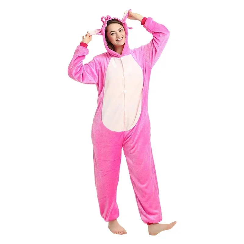 Adults Stitch Cosplay Pajamas Anime Stitch Cute Costume Jumpsuit Pajamas Hooded Sleepwear Halloween Costume for Men Women image 3