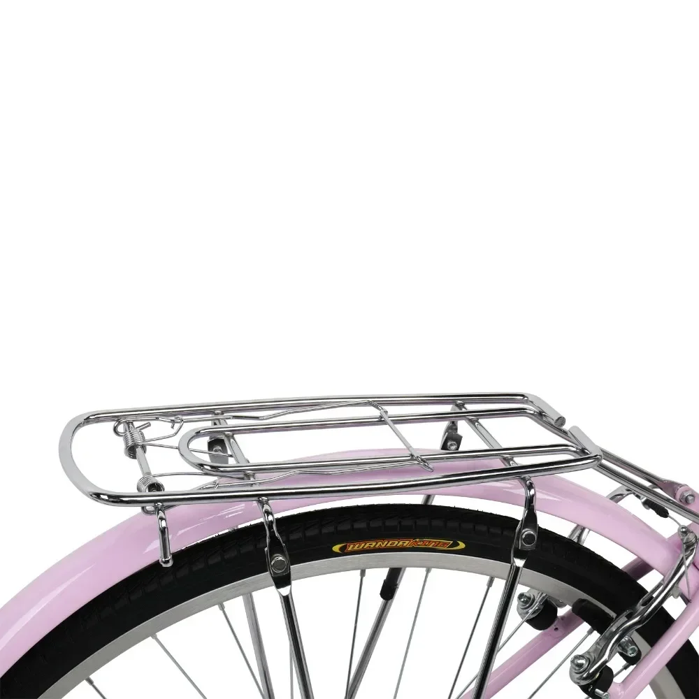 26in 150kg High Carbon Steel V Brake 7 Speed Commuter Bike Pink Here we introduce our 26in 150kg 7 Speed  Bicycle