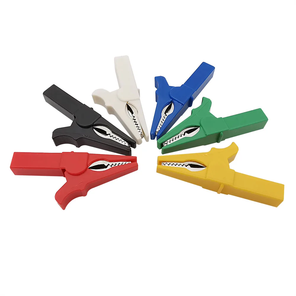 6Pcs/Lot 55mm Alligator Clips Test Battery Clip Multimet Cable Probe Electrical Testing Crocodile Clamp for 4mm Banana Plug