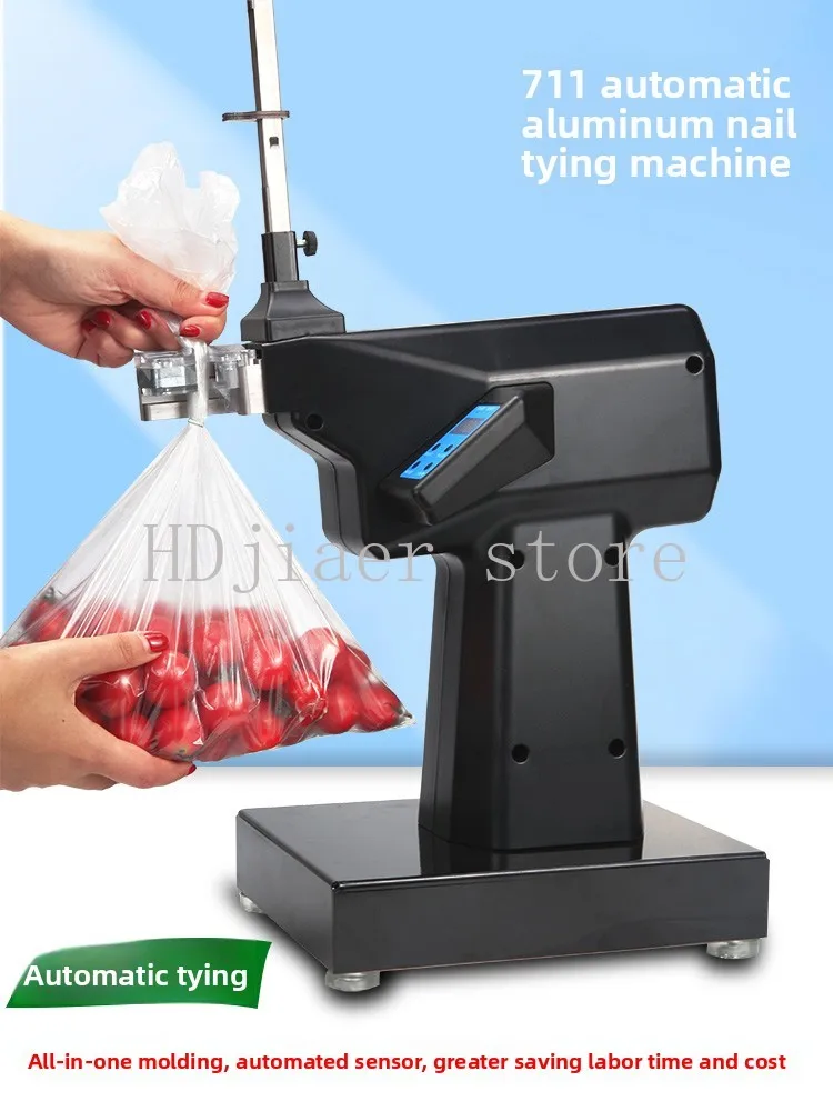 

Supermarket automatic aluminum nail sealing machine for fruit, vegetable, food bags, plastic bag sealing