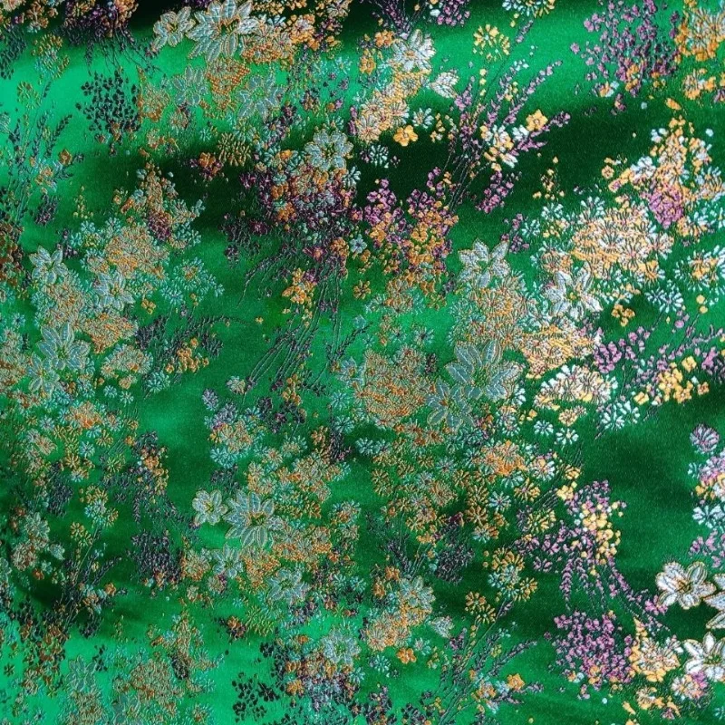 الجاكار الديباج النسيج زهرة بالمتر لملابس الأطفال سترة Hanfu الزفاف القماش الخياطة لينة ثلاثي الأبعاد الأحمر