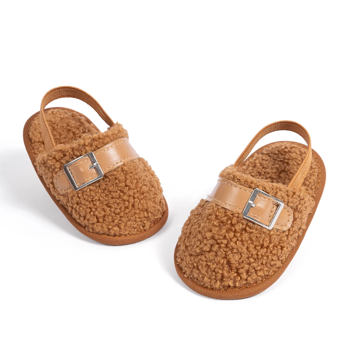 Winter Baby Boys Girls Casual Indoor Slippers Unique Buckle Fashion Versatile Toddler First Walkers Solid Color Walking Shoes