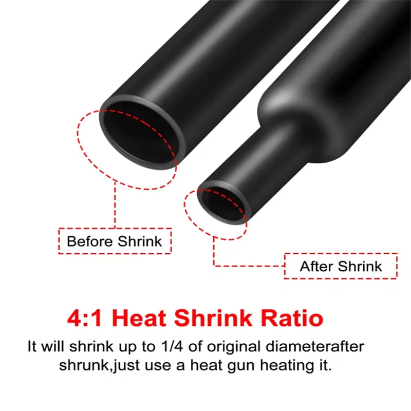 1m 4:1 Sealing Waterproofing AntiCorrosion Protection And Heat Shrink Tubing For WearResistant And Leak Proof MultiStrand Harnes