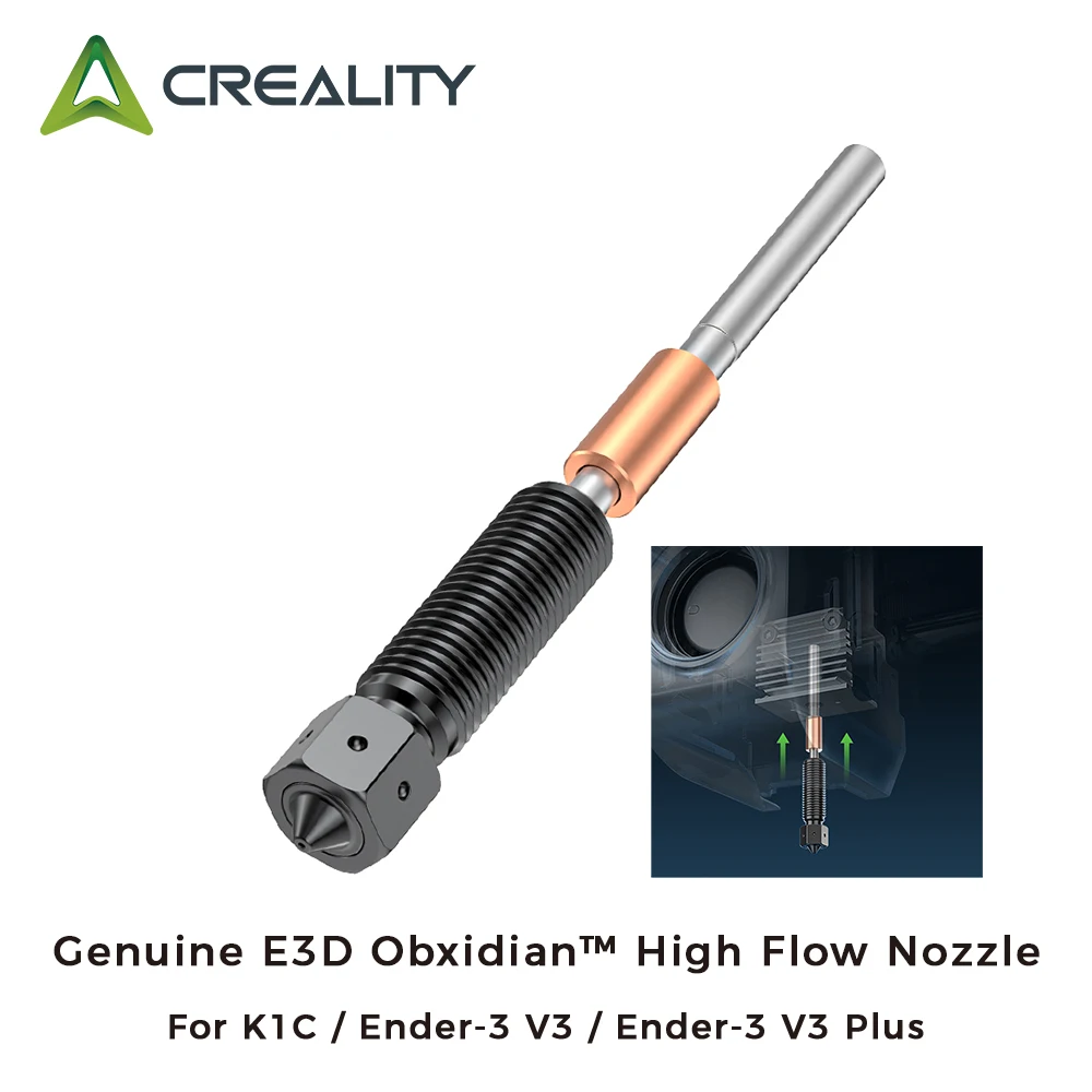 

Creality Genuine E3D Obxidian™ High Flow Nozzle Assembly 0.4mm Nozzle Kit For K1C/Ender-3 V3/Ender-3 V3 Plus 3D Printer