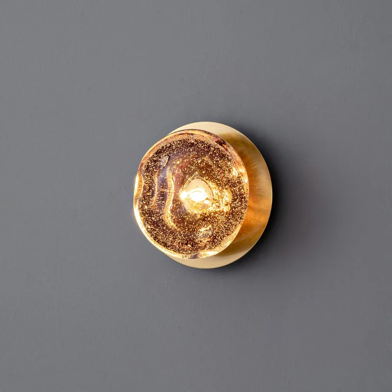 Light luxury disc irregular bubble glass wall lamp
