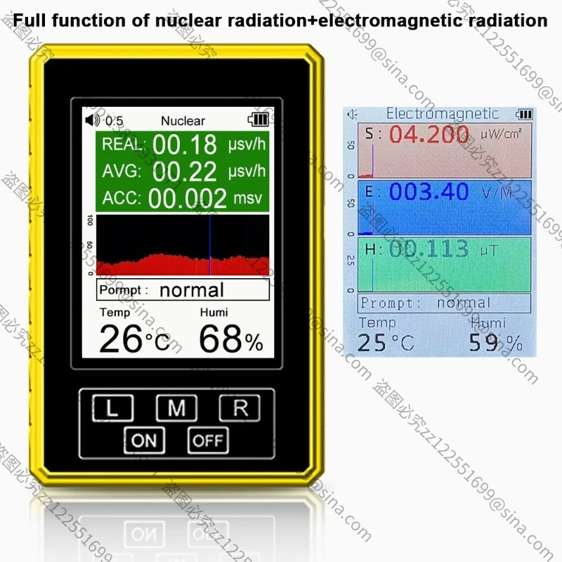 Suitable for Geiger Nuclear Radiation, Electromagnetic Radiation Detector, Temperature and Humidity 4 in 1 XR3 PRO BR-9C