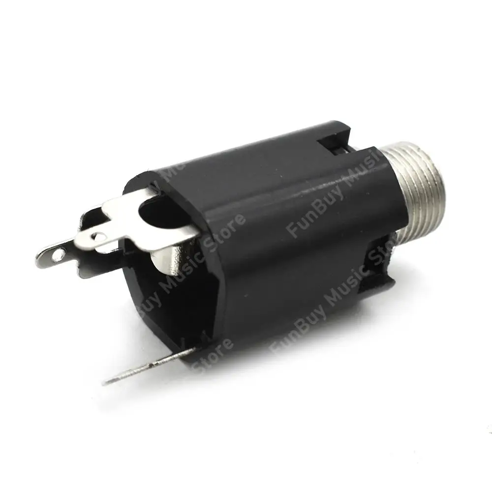 Guitar Endpin Jack 6.35mm Plug Sockets Threaded Cycinder Guitarra Pickup Endpin Output Jack with Brass Endpin Cover Dropship