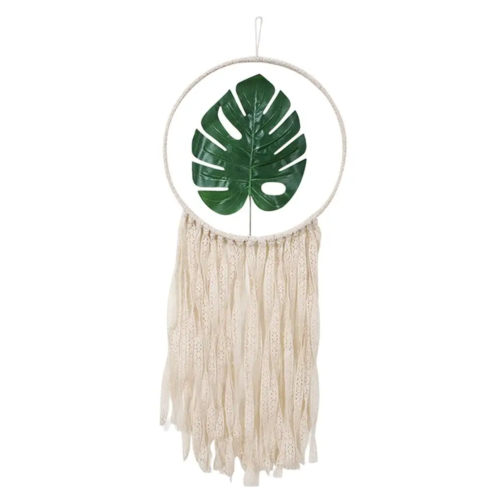Macrame Dream Woven Boho Wall Hanging Handwoven Tassels Ornament for Kids Teenage Girls Furniture Farmhouse Home Decor