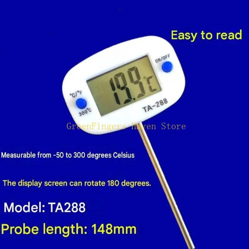 F68D Kitchen Digital Temperature Reader with Metal Tip for Baking Tasks