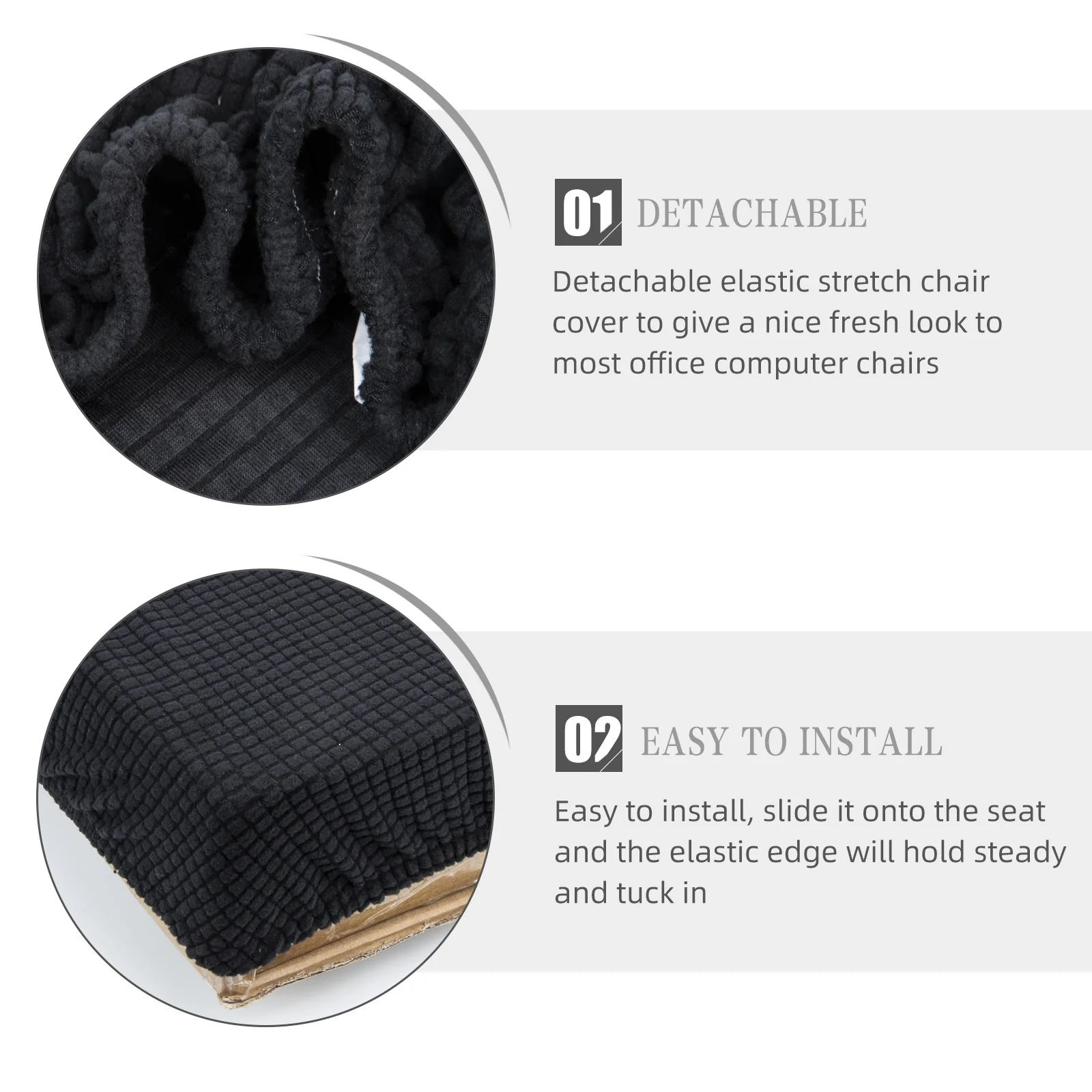 

1Set Stretch Office Chair Covers Split Design Elastic Seat and Backrest Slipcover for Computer Chair Protection Easy to Install