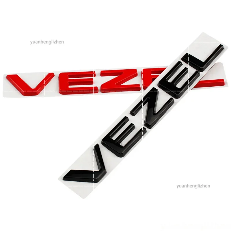 1PC 3D VEZEL Car Letter Logo Sticker Tail Bumper Badge Auto Rear Trunk Emblem Decals Accessories For 180 370 TURBO Refit