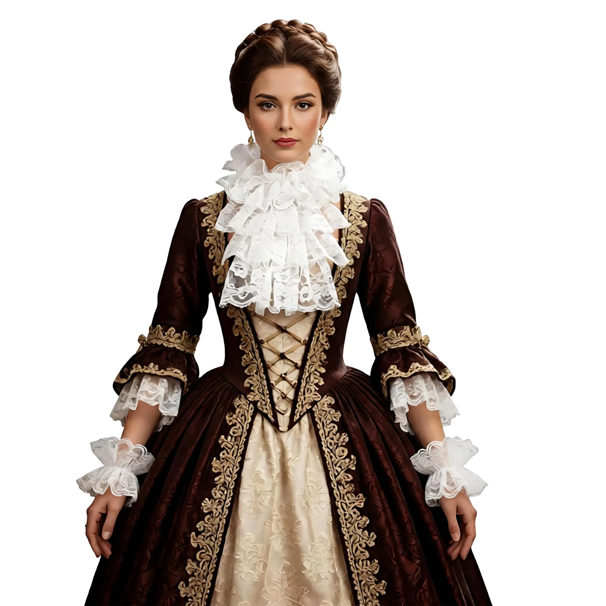 Renaissance Elizabethan Neck Ruff Collar Retro Vampire Ruffled Collar for Women Ruffled Faux Collar Layered Neck Ruff Wrist Cuff