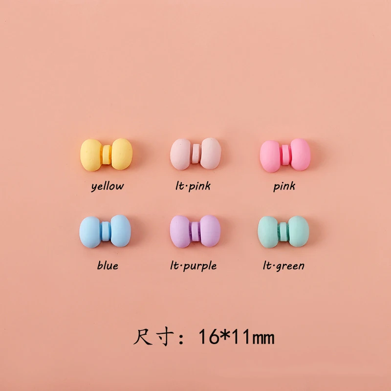 100pcs Pastel Color Kawaii Rabbit Head Cheese Bow Resin Charm Flatback Cabochon DIY Scrapbook Jewelry Decor Findings