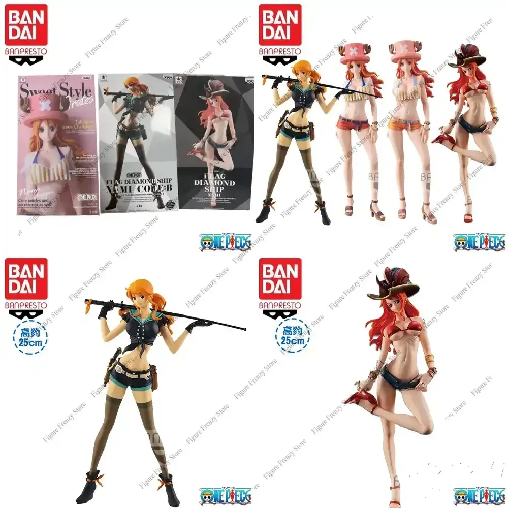 

Special Offer In Stock Original 100% Bandai One Piece Pirate Nami Collectible Ornament Chopper Hat Nami Mol Toy Statue Garage