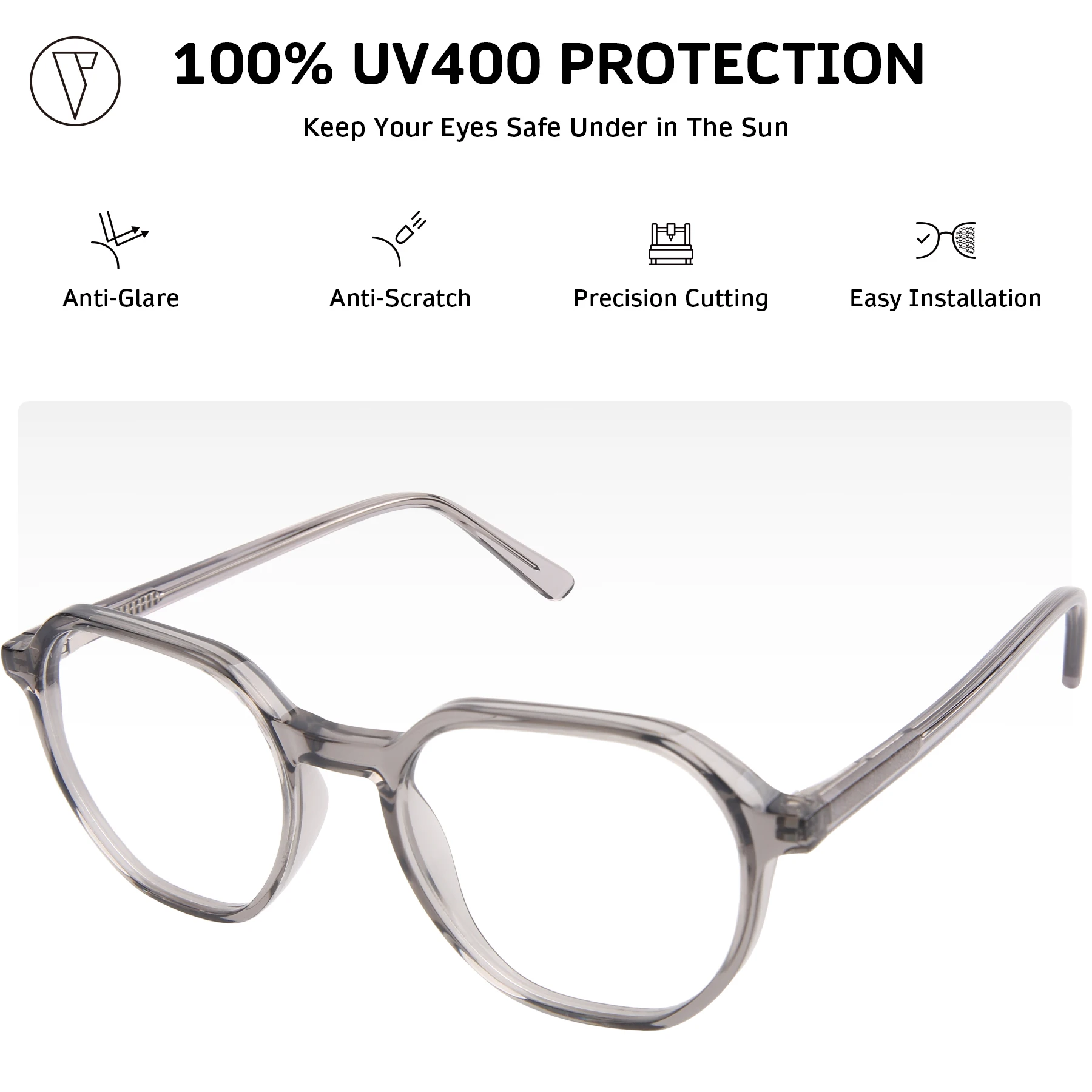 ONDEX Custom Prescription Sunglasses/Eyeglasses,Stylish UV400 Polarized Lenses,Photochromic Lens,Personalized Power-1.00 to-8.50