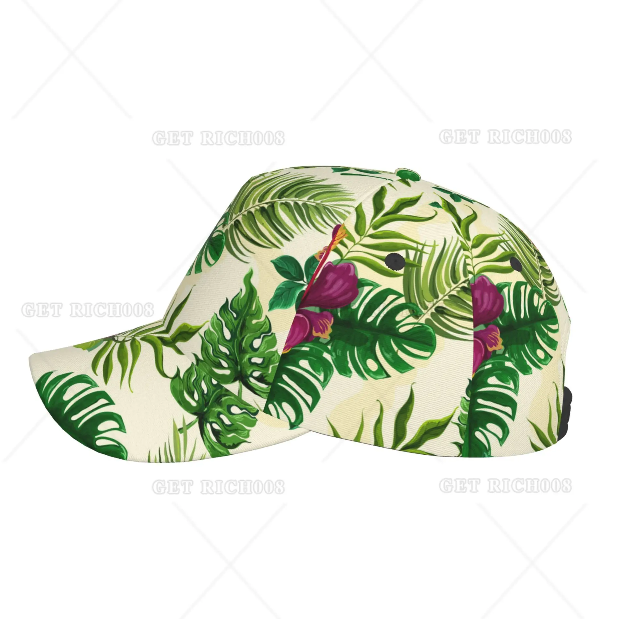 Hibiscus Hawaii Tropical Baseball Cap Print Men Women Adjustable Hat Sports Outdoor One Size Print All Seasons