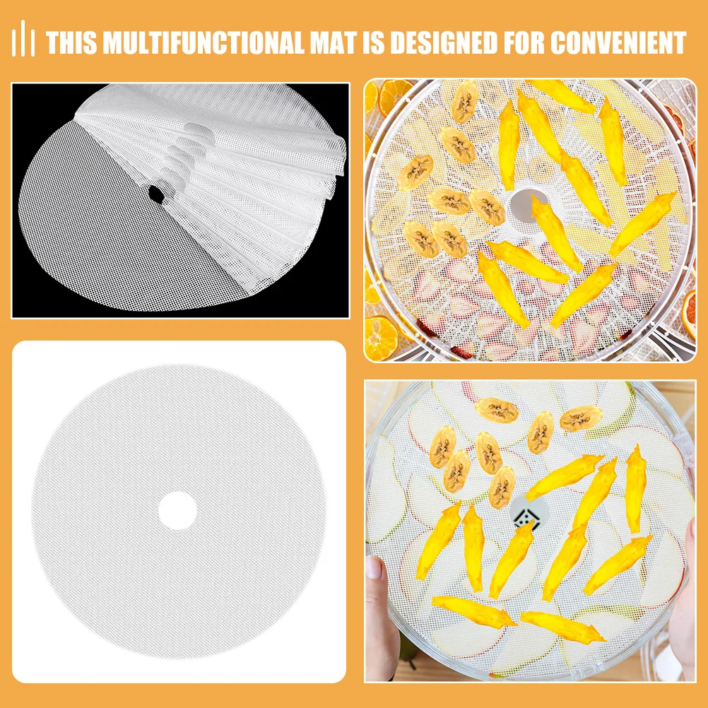 

10pcs Silicone Round Dehydrator Sheets Non Stick Food Drying Mats Reusable High Temp Resistant Meat Vegetable Drying Pads