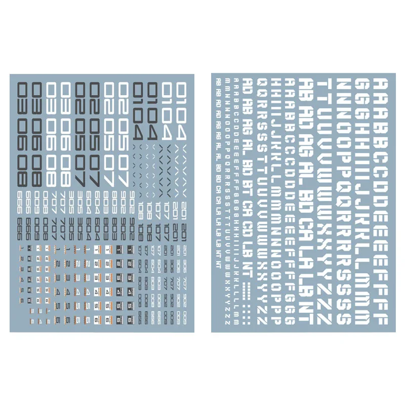 1PC Number/Letter Pattern Waterslide Decal Universal Markings Detail Water Transfer Decals for Miniature Figure Model Decoration