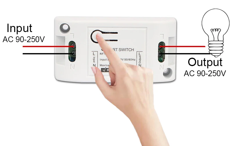 GERMA 433Mhz RF 1 botton pilot 433MHz AC 110V 220V 1 CH moduł odbiorczy przekaźnika RF przełącznik dla LED lampy wentylatory DIY