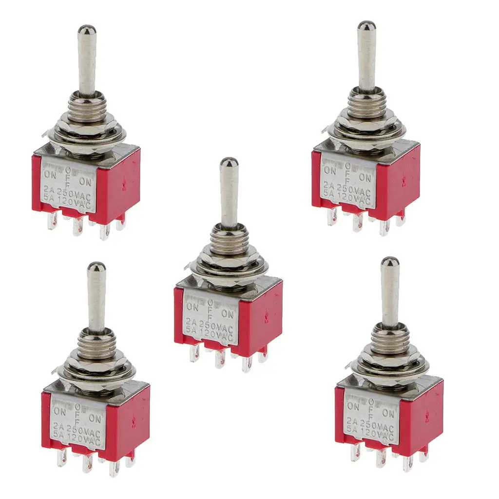 

Миниатюрный металлический тумблерный переключатель (ON-OFF-ON) с 6 контактами, стабильная работа для проектов моделирования железных дорог