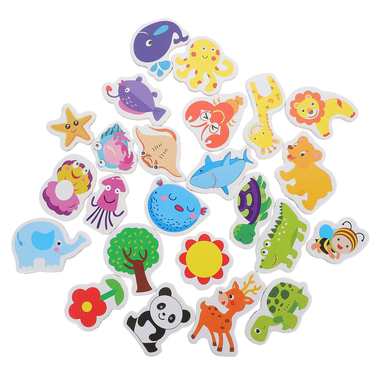 24 Pcs Cute Magnets Animal Fridge Magnetic Educational Toys Baby Learning Office Cartoon Refrigerator Stickers