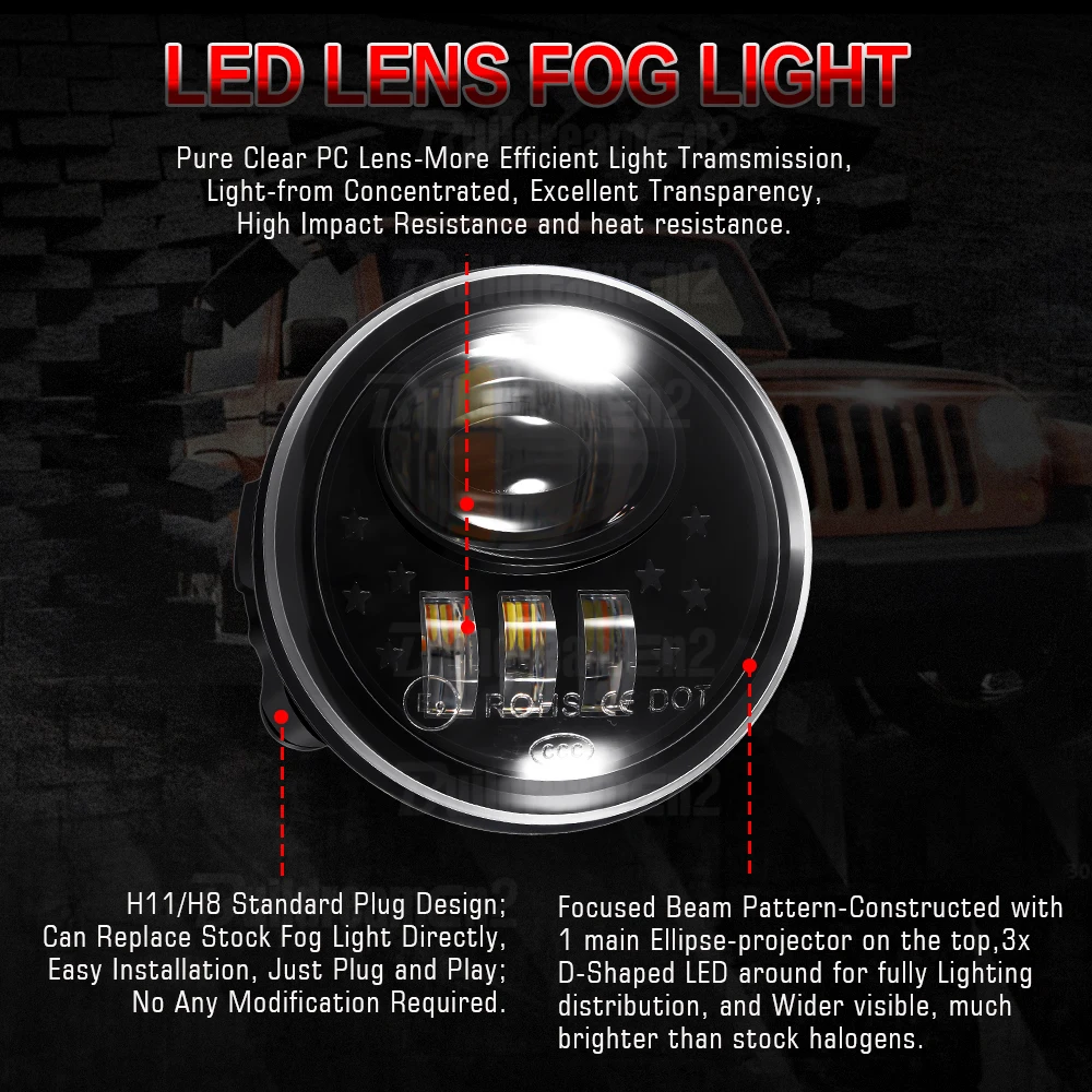 2 X LED Fog Light H11 Car Front Fog Daytime Running Lamp Accessories For Nissan Quest 2011 2012 2013 2014 2015 2016 2017