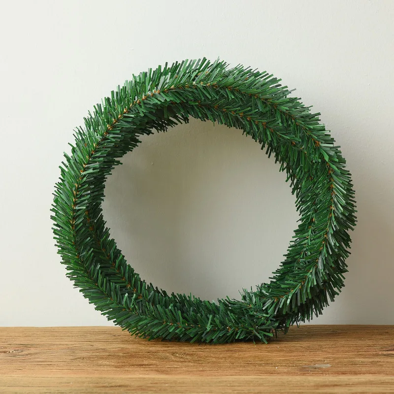 

5.5 M Christmas Rattan Pine Needle Straw Ratchet Ribbon Shaped Freely Wreath DIY Handmade Garland Decorations 4-8Cm Encryption