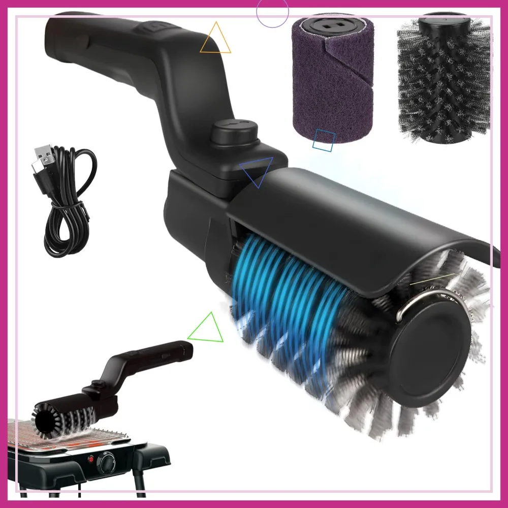 

Усовершенствованная беспроводная электрическая щетка для гриля, регулируемый угол, головка из нержавеющей стали, 3 скорости, 90 минут работы, водонепроницаемый очиститель для барбекю