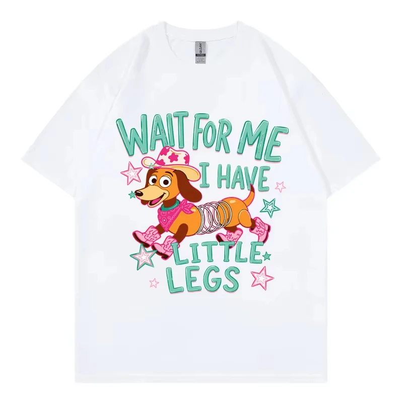 Wait for Me I Have Little Legs Funny Dog Meme T-shirts Fashion Cartoon Short Sleeve T Shirt Men Women Casual 100%cotton T-shirt