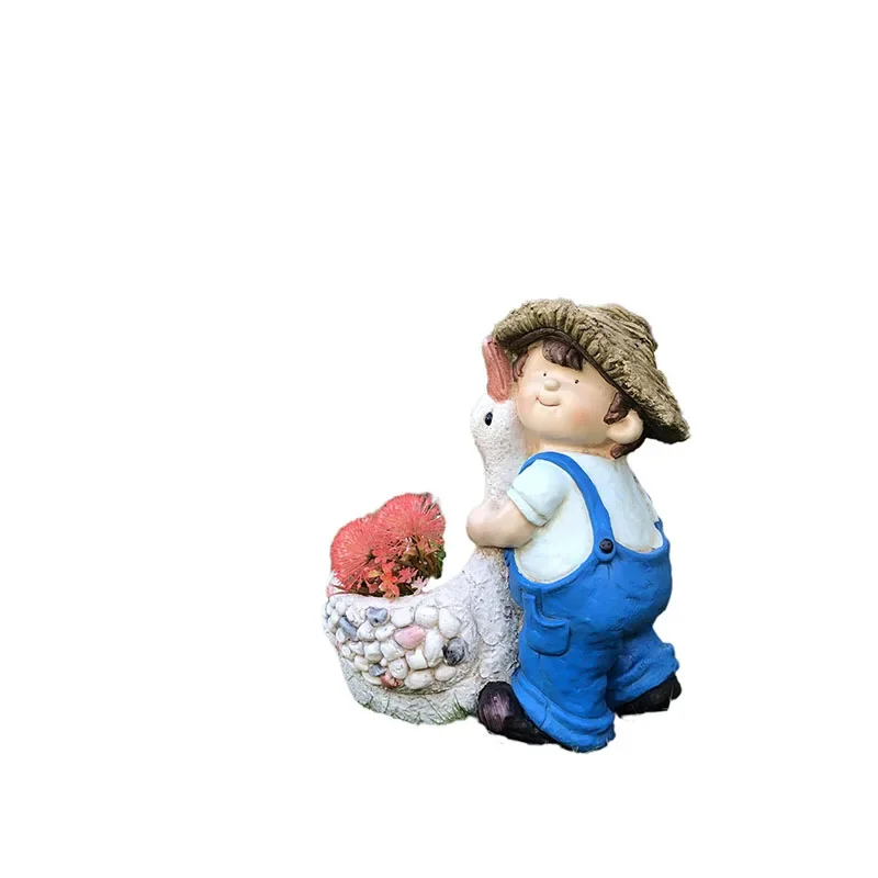 Outdoor Courtyard Garden Creative Decorative Figures Animal Flowerpot Resin Decorations Garden Landscape Sculpture Ornaments