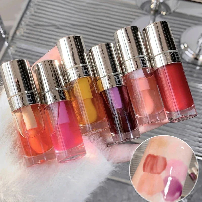 Jelly Violet Glas Lip Olie Hydraterende Transparante Voller Lipgloss Make-Up Voedzame Vloeibare Lippenstift Grote Borstel Lipverzorging