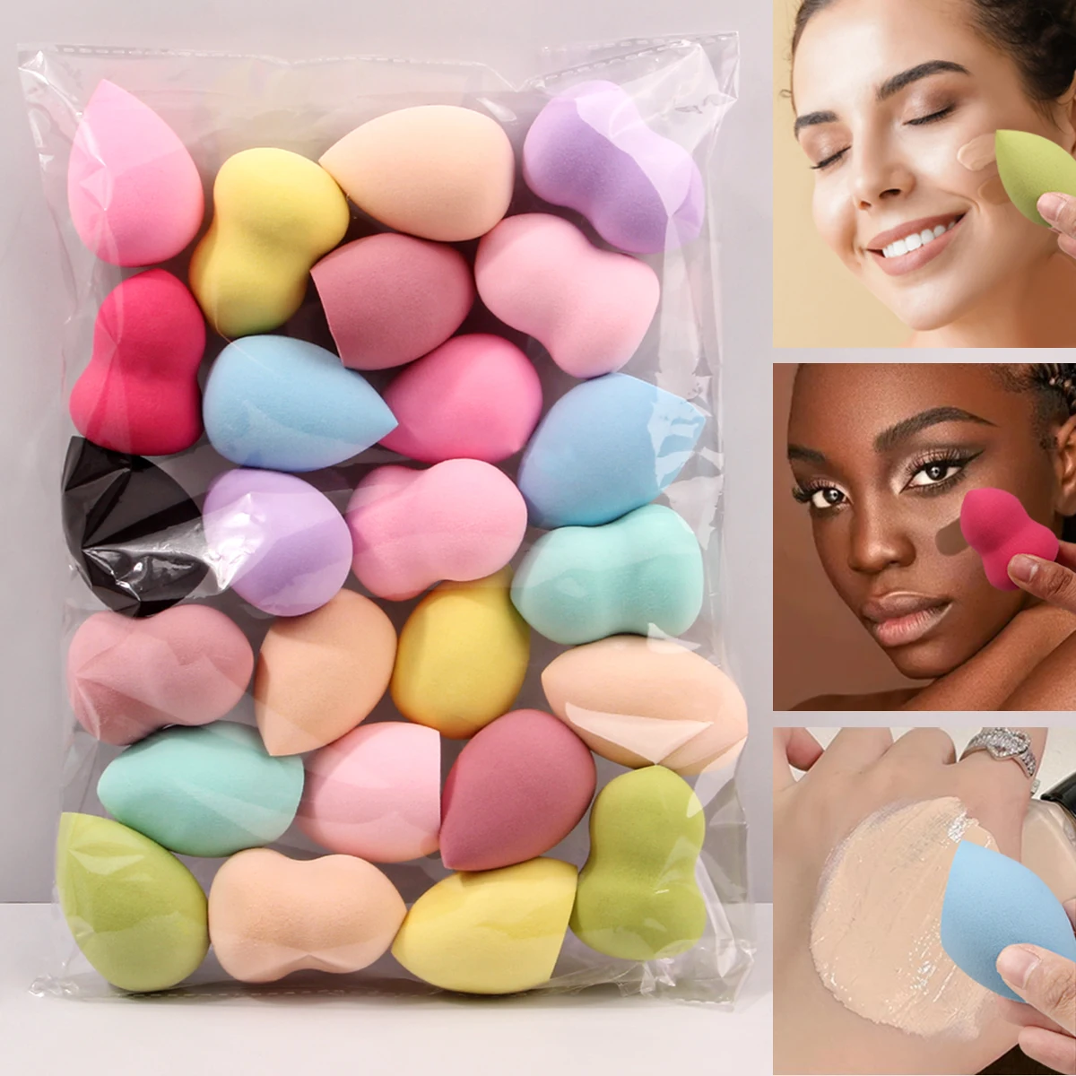 Big size Makeup Sponge,Color shapes randomly mix colors 25pcs Water Drop Design cosmetic face sponge Beauty Sponges Egg Shaped