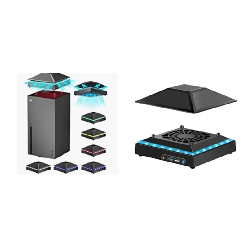 

【Распродажа!】Для пылезащитной крышки серии X, охлаждающий вентилятор, 3-скоростной регулируемый вентилятор, RGB, 2 USB-системы охлаждения, игровая консоль